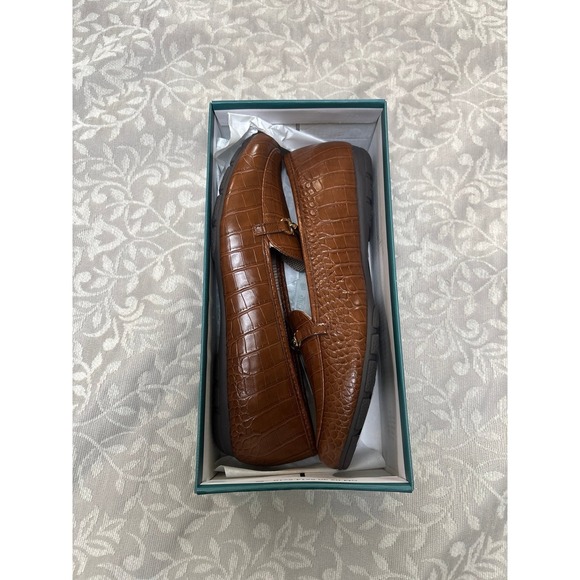 Cliffs by White Mountain Glowing Brown Croco Print Bit Loafers womens11 - Picture 2 of 9